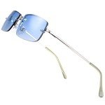 Sleek Minimalist Small Rectangular Sunglasses - Gift Box