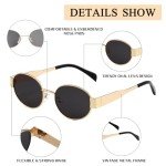 Trendy 2 Pack Oval Retro Sunglasses for Women