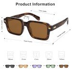 Retro Polarized Square Sunglasses for Men & Women
