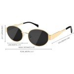 Trendy Women's Polarized Gold Retro Oval Sunglasses