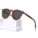 Men's Retro Polarized Round Sunglasses with UV Protection