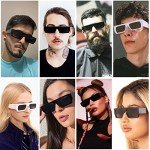 TruFabV Retro 90s Rectangle Sunglasses (Black)