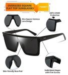 Oversized Flat Top Square Sunglasses for All