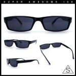 Men's All Black Rectangular Sunglasses