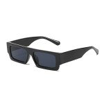 TruFabV Retro 90s Rectangle Sunglasses (Black)