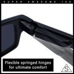 Men's All Black Rectangular Sunglasses