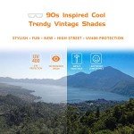 TruFabV Retro 90s Rectangle Sunglasses (Black)