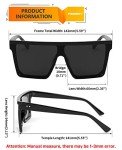 Oversized Flat Top Square Sunglasses for All