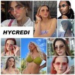Hycredi Retro Rimless Rectangle Sunglasses for Everyone