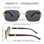 Hycredi Retro Rimless Rectangle Sunglasses for Everyone