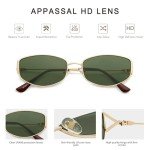 Stylish Retro Oval Sunglasses for All. Gold/Green