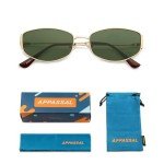 Stylish Retro Oval Sunglasses for All. Gold/Green