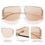 SOJOS Retro Aviator Metal Rimless Sunglasses