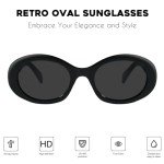 Mosanana Oval Retro 90s Fashion Sunglasses for Women