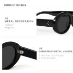Mosanana Oval Retro 90s Fashion Sunglasses for Women