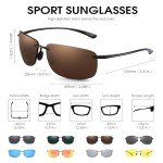 JIM HALO Polarized Sport Rimless Sunglasses
