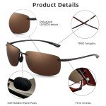 JIM HALO Polarized Sport Rimless Sunglasses