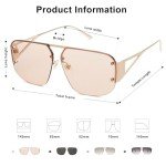 SOJOS Retro Aviator Metal Rimless Sunglasses