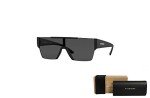 Matte Black Rectangular Sunglasses for Men + Eyewear Kit