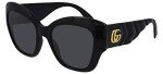 Gucci Shiny Black Cat Eye Sunglasses for Women