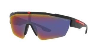Prada PS 03XS Black Rubber Sunglasses for Men
