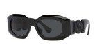 Versace Men's Black Frame Sunglasses with Grey Lenses