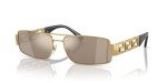 Versace Gold Frame Sunglasses with Brown Mirror Lenses