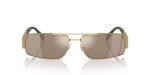 Versace Gold Frame Sunglasses with Brown Mirror Lenses