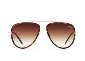 Quay Tortoise Aviator Sunglasses with UV Protection