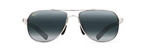 Maui Jim Polarized Aviator Sunglasses - Silver/Blue