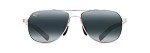 Maui Jim Polarized Aviator Sunglasses - Silver/Blue
