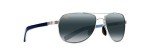 Maui Jim Polarized Aviator Sunglasses - Silver/Blue