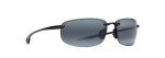 Maui Jim Hookipa Polarized Rimless Sunglasses, Gloss Black