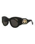 Balenciaga Black Oval Sunglasses for Women