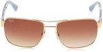Ray-Ban RB3530 Square Sunglasses, Gold/Brown Gradient