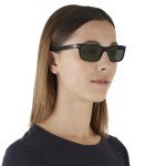 Persol PO3048S Black/Green Rectangular Sunglasses