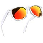Trendy Polarized Square Sunglasses - White Frame