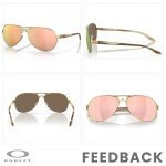Oakley Feedback Polished Gold Women's Sunglasses Bundle
