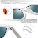 Trendy Polarized Square Sunglasses - White Frame