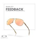 Oakley Feedback Polished Gold Women's Sunglasses Bundle
