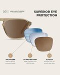 Polarized Aviator Square Unisex Sunglasses - Crystal Brown
