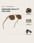 Polarized Aviator Square Unisex Sunglasses - Crystal Brown