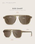 Polarized Aviator Square Unisex Sunglasses - Crystal Brown