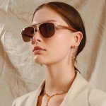 ZENOTTIC Men's Wood Aviator Polarized Sunglasses