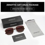 ZENOTTIC Men's Wood Aviator Polarized Sunglasses