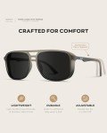 WearMe Pro Men's Polarized Square Aviators