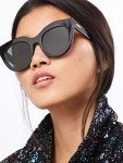 Le Specs Air Heart Black Cat Eye Sunglasses