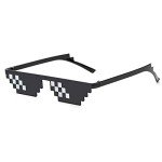 Thug Life Pixelated Mosaic Sunglasses - Black