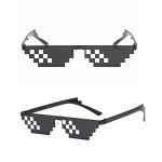 Thug Life Pixelated Mosaic Sunglasses - Black