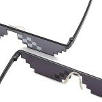 Thug Life Pixelated Mosaic Sunglasses - Black